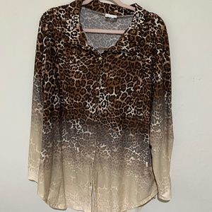 Lularoe Leopard Print Button Down